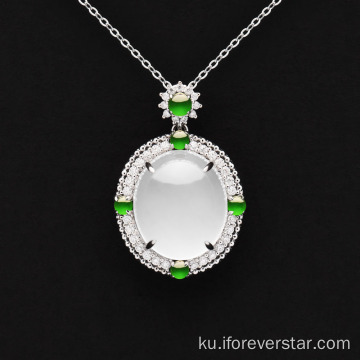 Jadeite White Jadeite Jade 18k Pendant Zêrîn